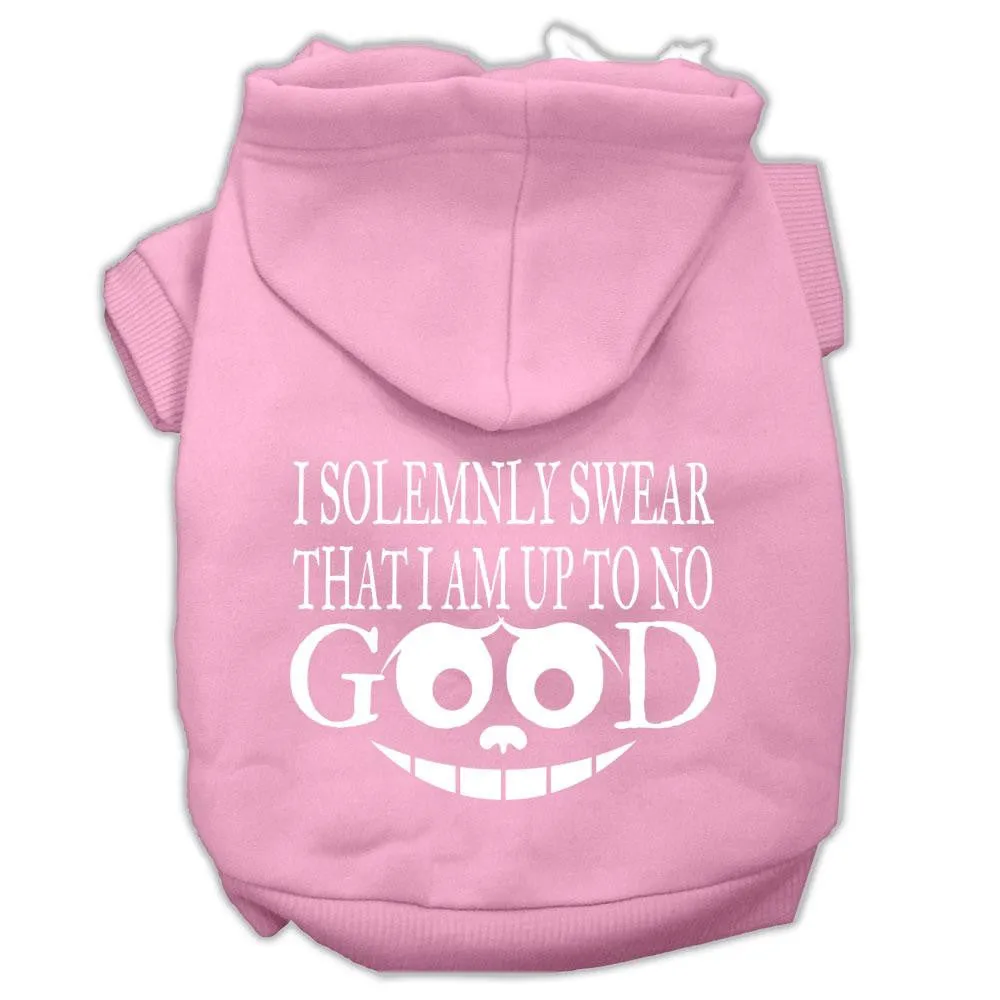 Up to No Good Screen Print Pet Hoodies Light Pink Size XL (16)