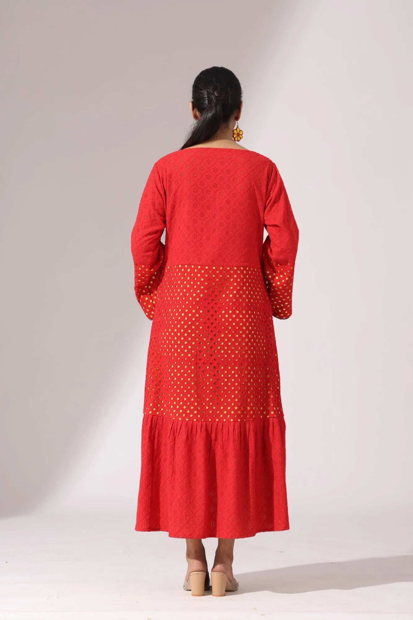 Victorian Bloom Dress- Red