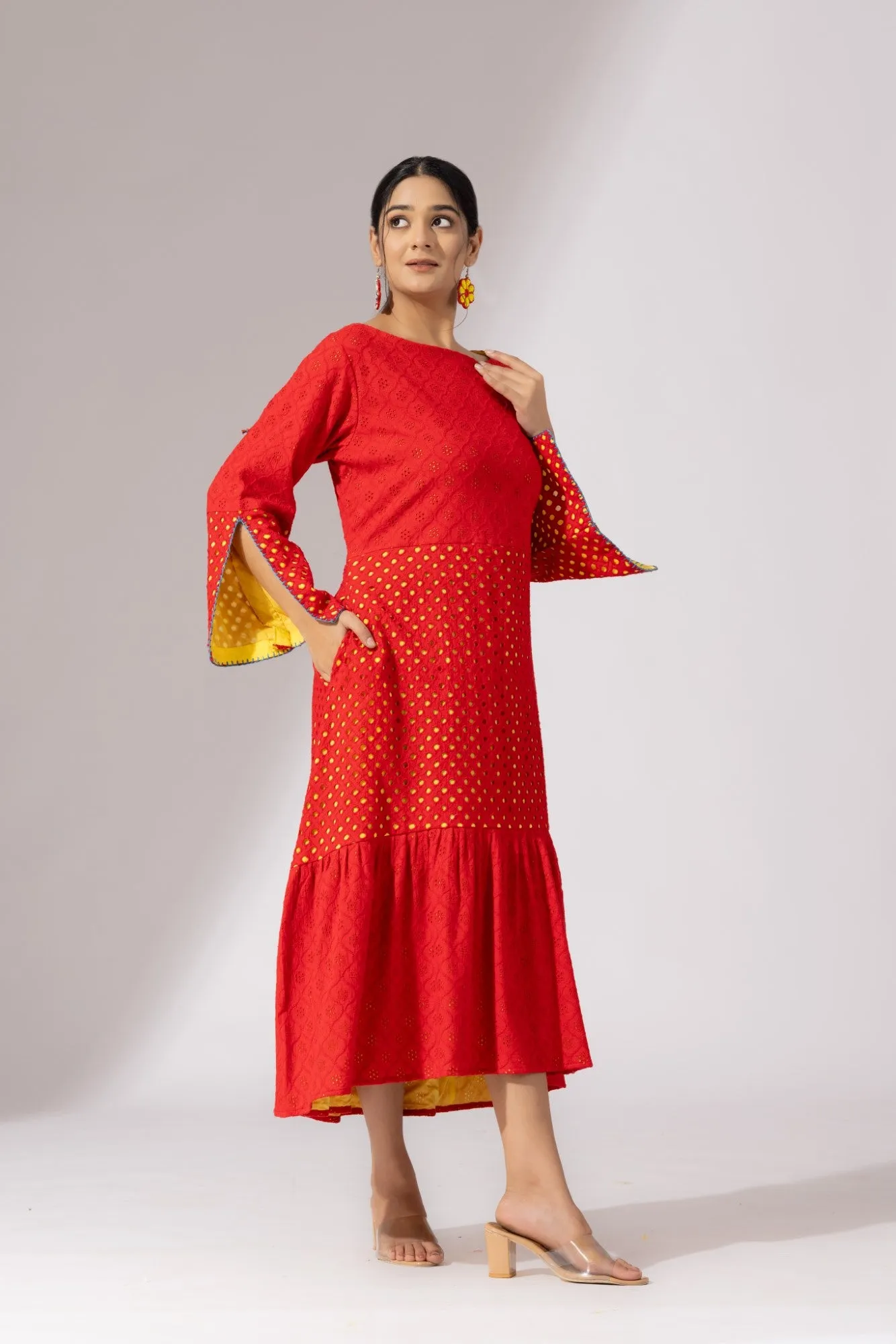 Victorian Bloom Dress- Red