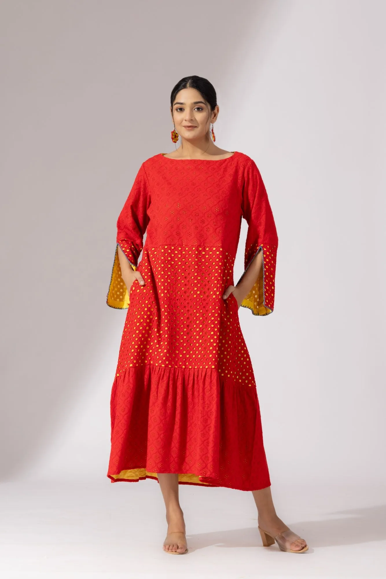 Victorian Bloom Dress- Red