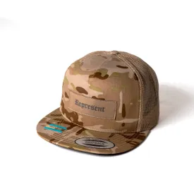 Wear Boldly 5-Panel Mesh Trucker Snapback [DESERT BROWN MULTI-CAM]