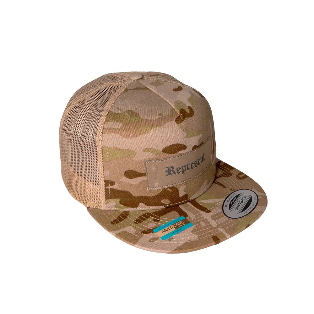 Wear Boldly 5-Panel Mesh Trucker Snapback [DESERT BROWN MULTI-CAM]