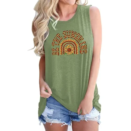 Women Be The Sunshine Tank Top Sunflower Shirt