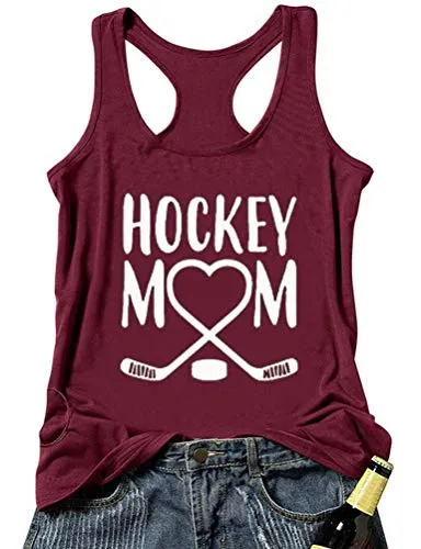 Women Hockey Mom Shirt Tank Top