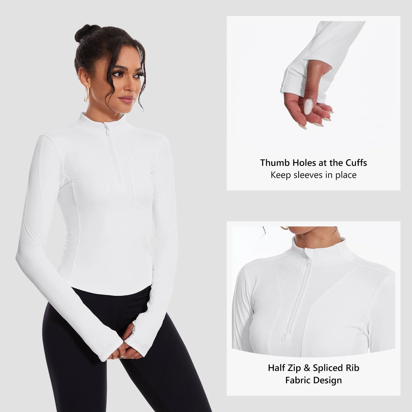 Women’s Half Zip Workout Tops LB19W
