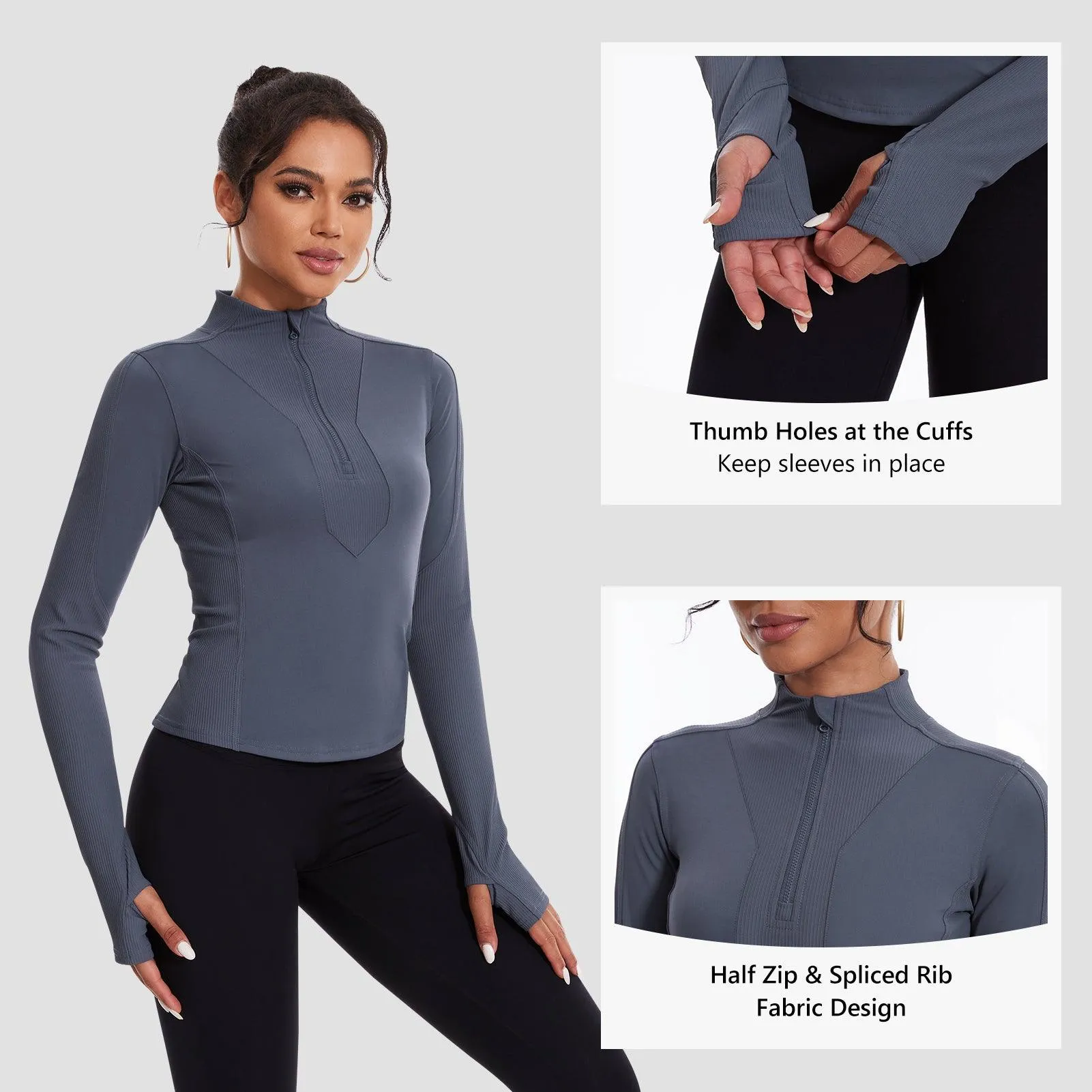 Women’s Half Zip Workout Tops LB19W