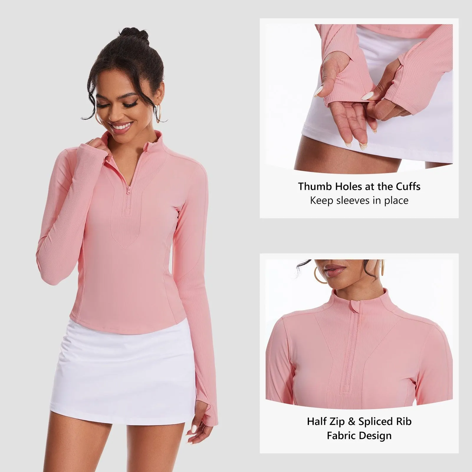 Women’s Half Zip Workout Tops LB19W