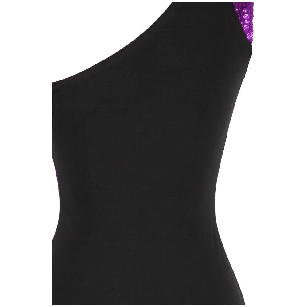 Women's Purple Black Evening Dresses Splicing Sequin Ruched Slit Long Bodycon Vintage Luxury Party Gown 446